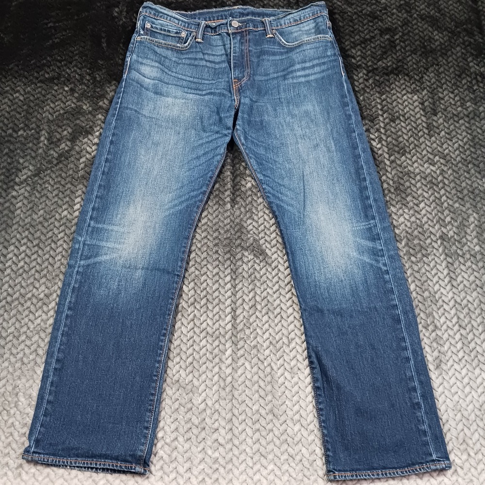 Levi's 504 Jeans Men's 34x30 Blue Cotton Denim Straight Workwear Faded Stretch
